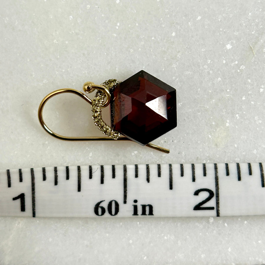 Garnet Quartz Hexagonal Drop