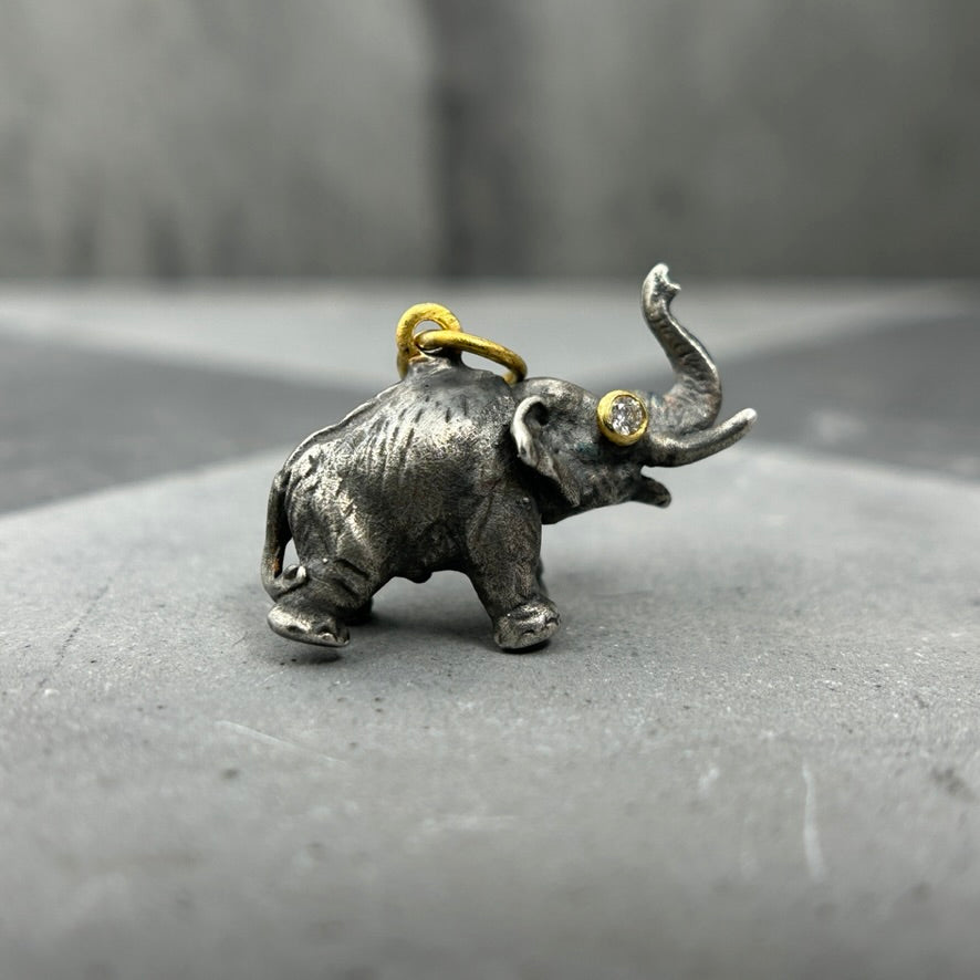 24K Diamond Elephant Charm