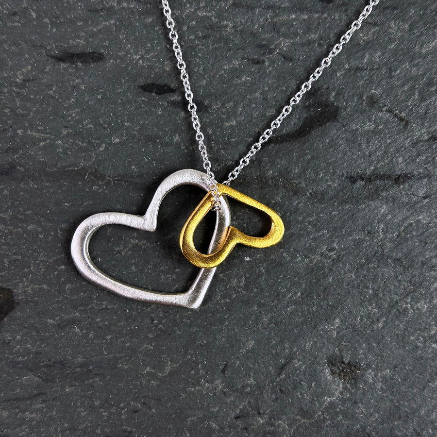 Two Open Hearts Necklace
