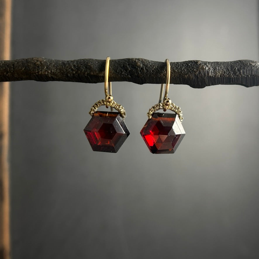 Garnet Quartz Hexagonal Drop