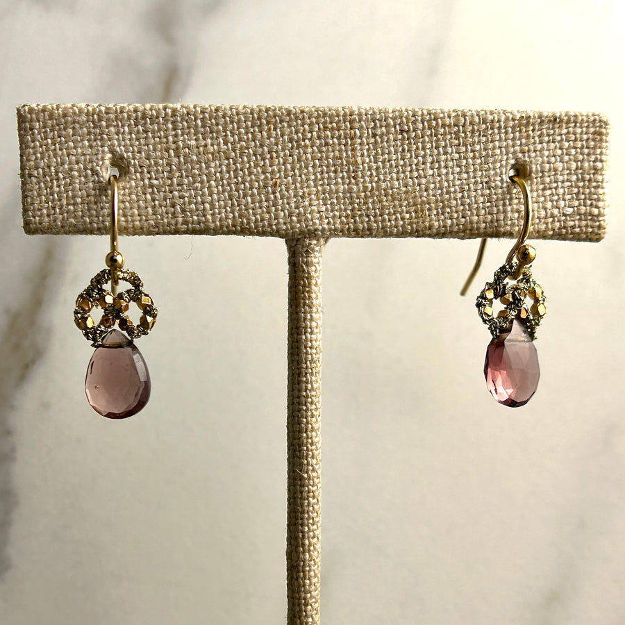 Lacy Amethyst Drop Earrings