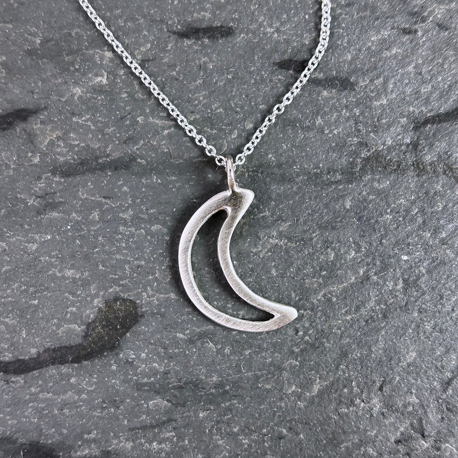 Open Moon Pendant Necklace