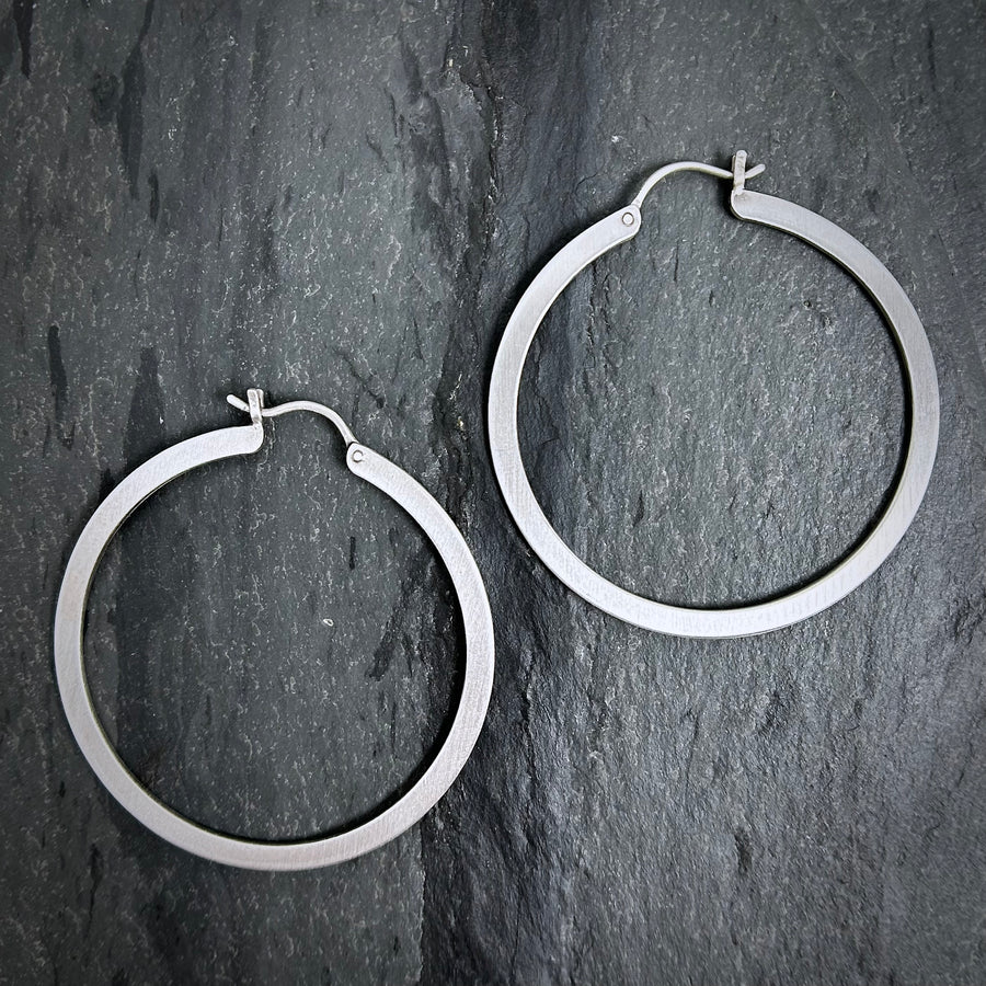SS Large Flat Hoops