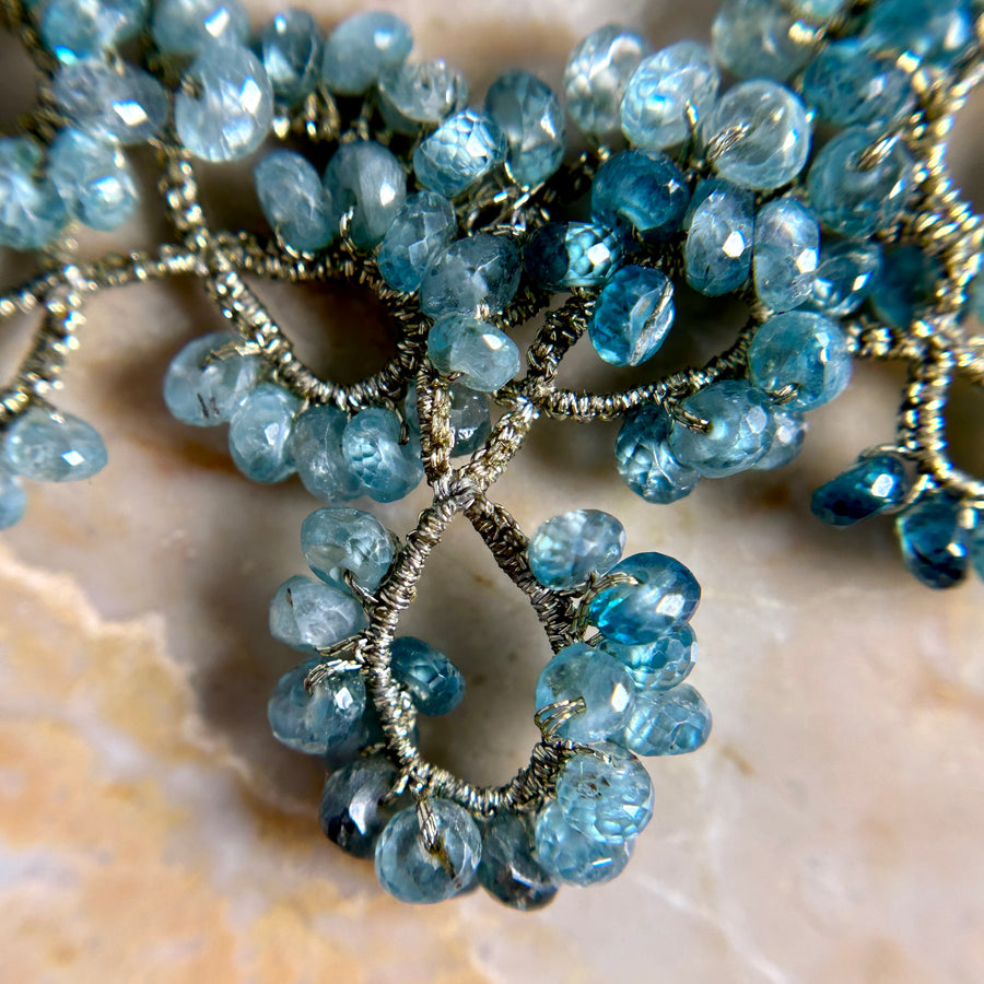 Blue Zircon Lace Necklace