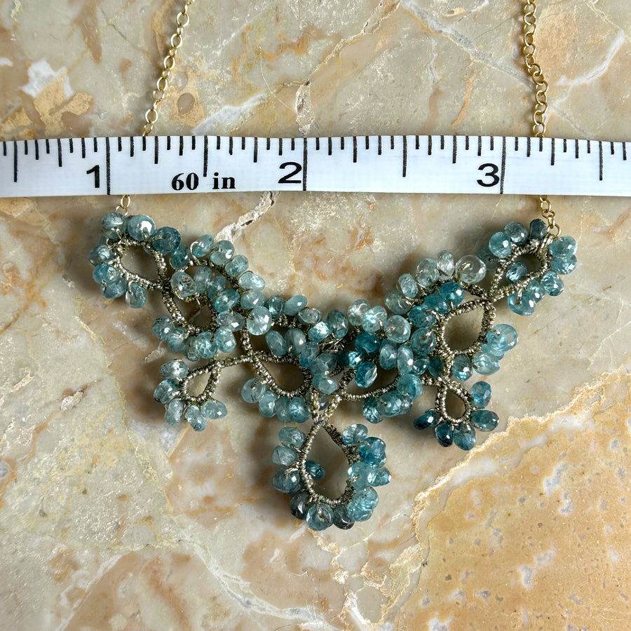 Blue Zircon Lace Necklace