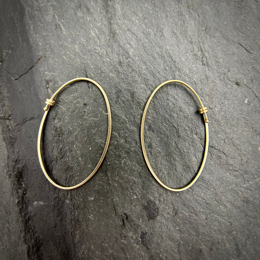 14k Small Oval Hoops