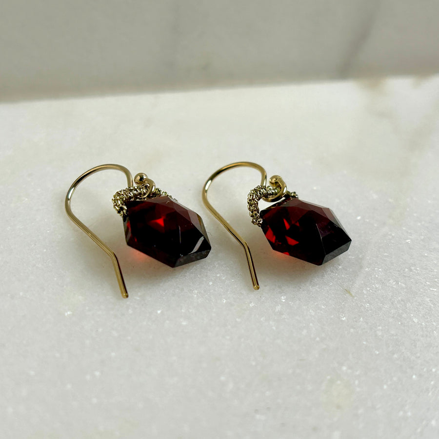 Garnet Quartz Hexagonal Drop