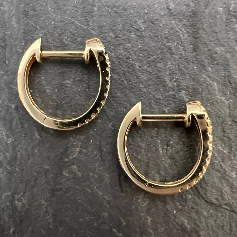 14k Diamond Snake Hoop Earrings