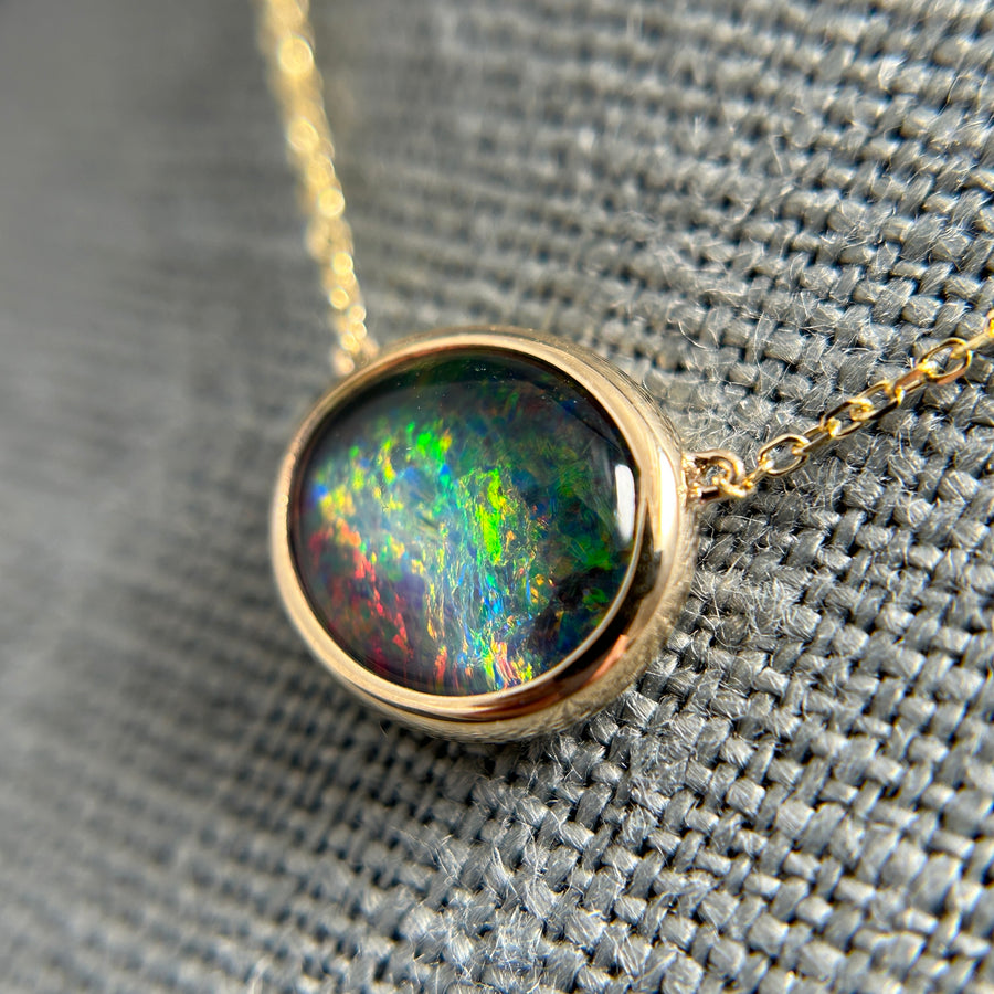 Black Opal on 14K Chain