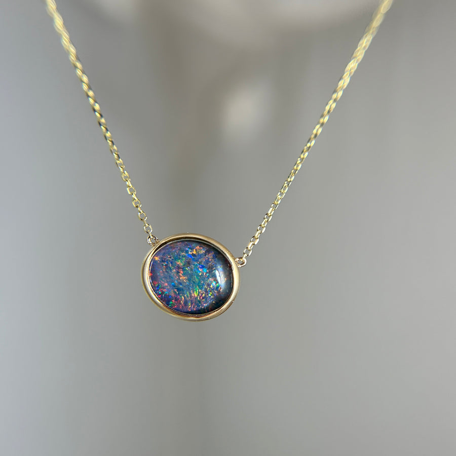 Black Opal on 14K Chain