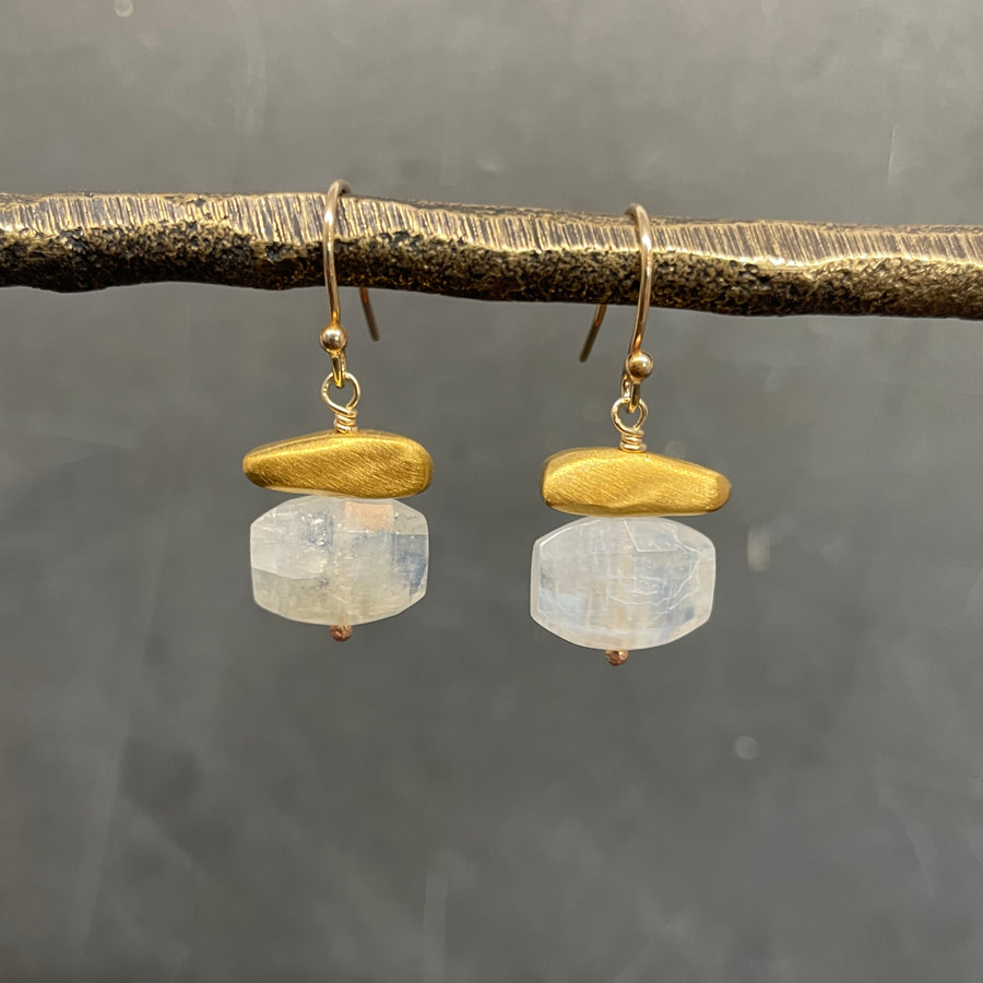 Moonstone Pebble Earrings