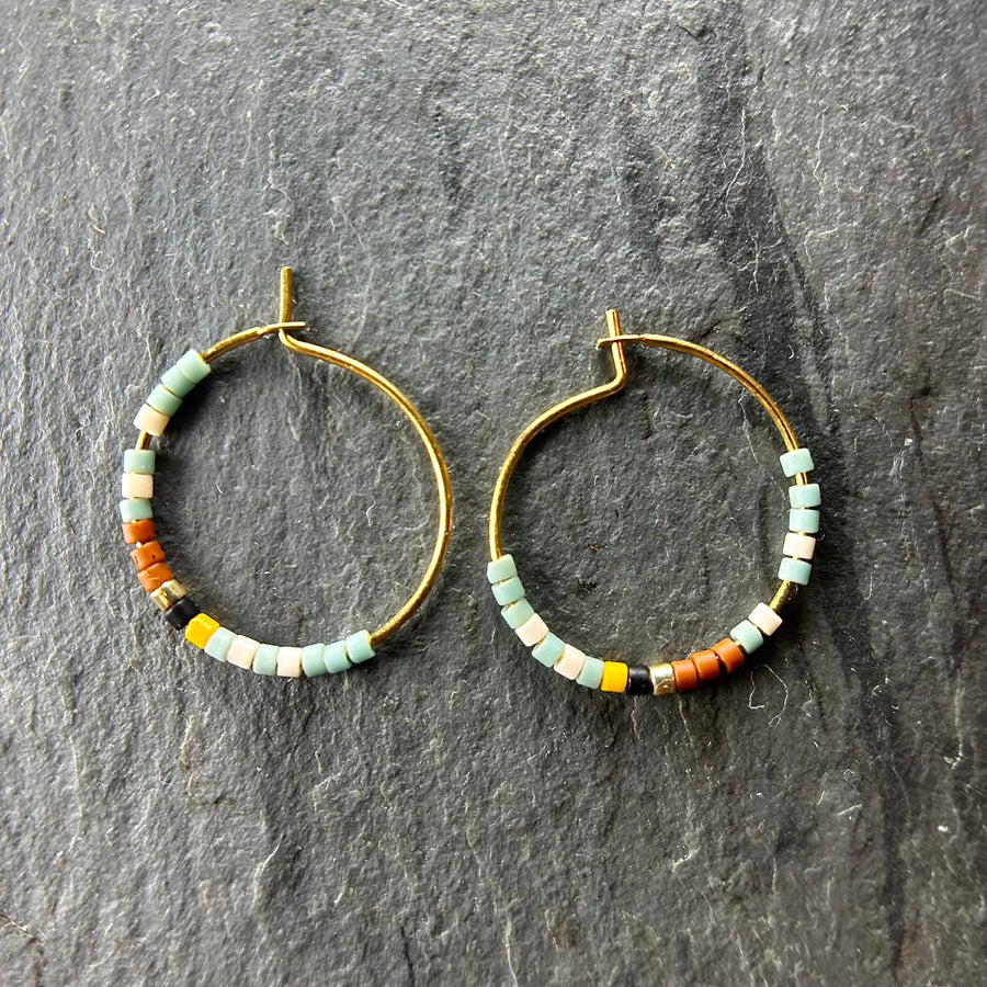 Small Beaded Hoops