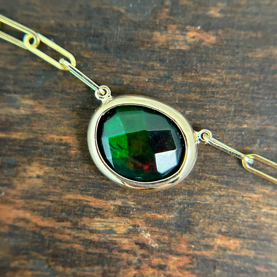 Faceted Black Opal Necklace