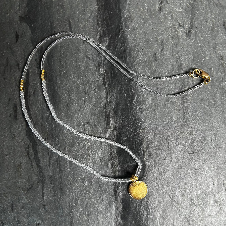 Moonstone Beaded Pendant Necklace