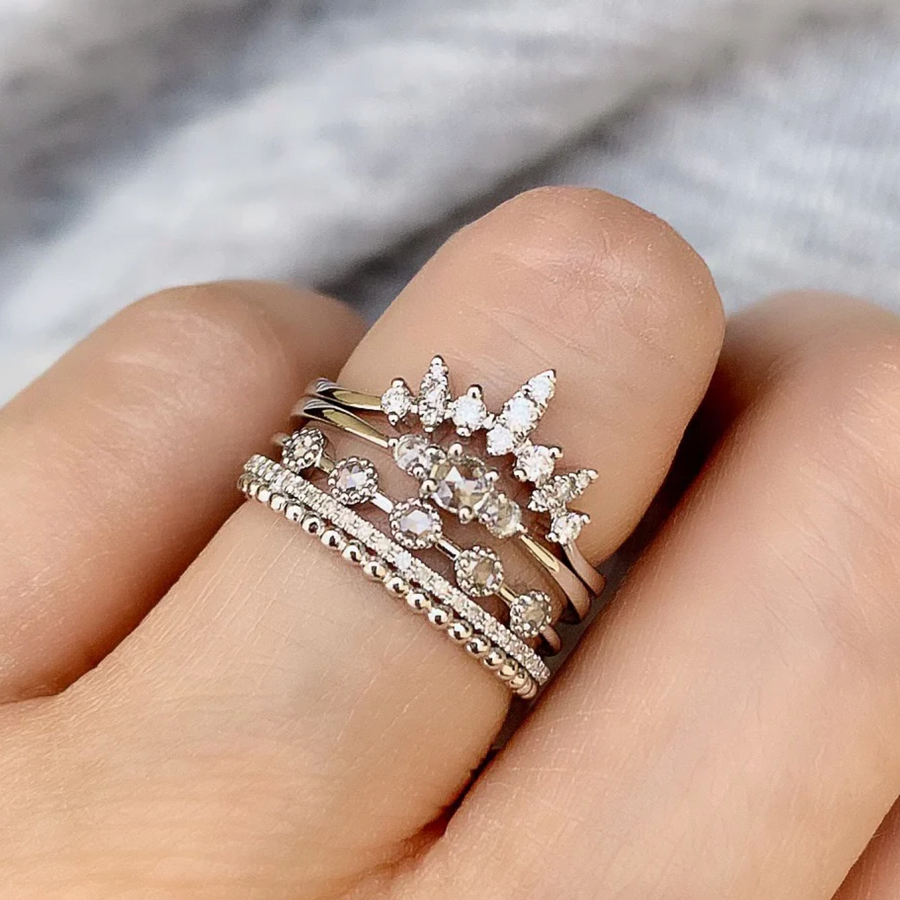 Curved Diamond Arch Ring