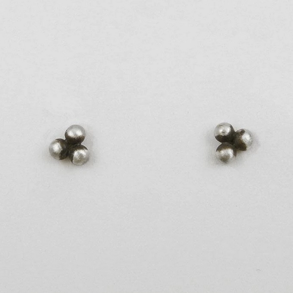Granulated Trio Studs in Sterling