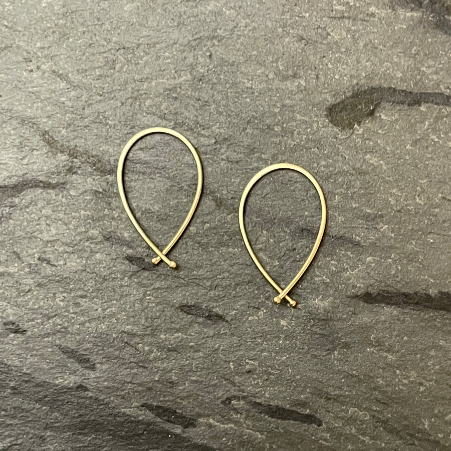 Small Ribbon Hoop Earrings