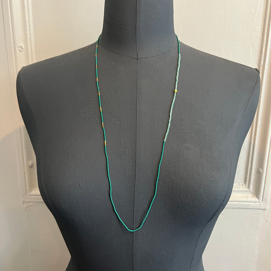 Long Amazonite Beaded Necklace