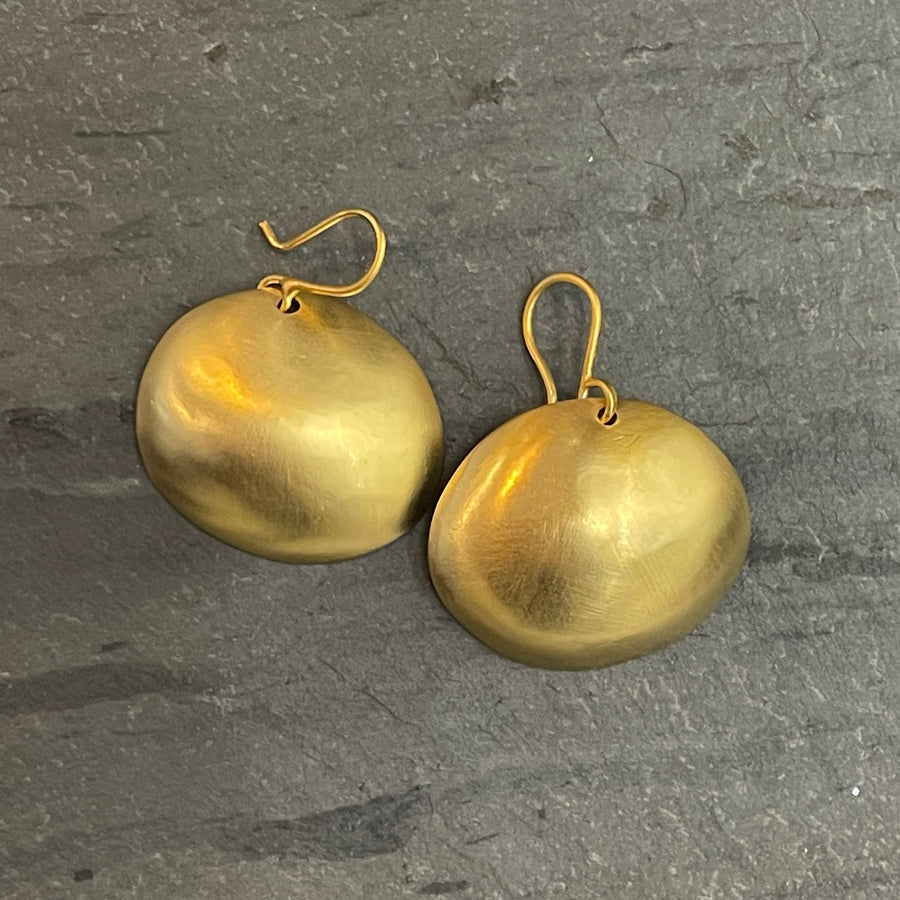 Domed Disc Drop Earrings