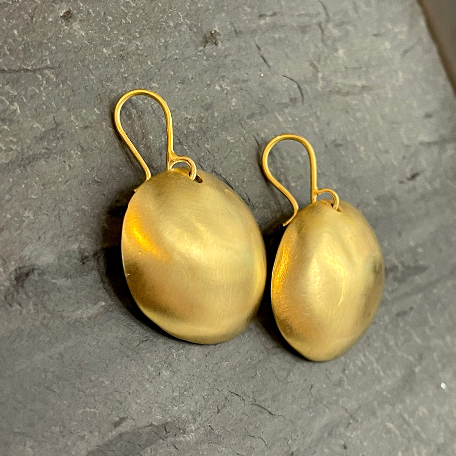 Domed Disc Drop Earrings