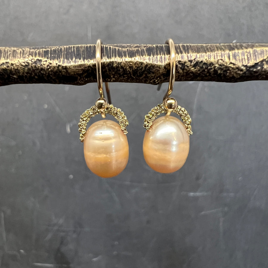 Taupe Pearl Drop Earrings