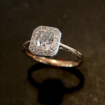 Deco Old Mine Cut Diamond Ring - Lori McLean