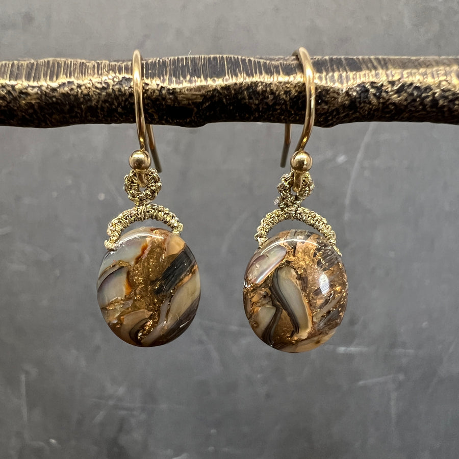 Woven Abalone Earrings
