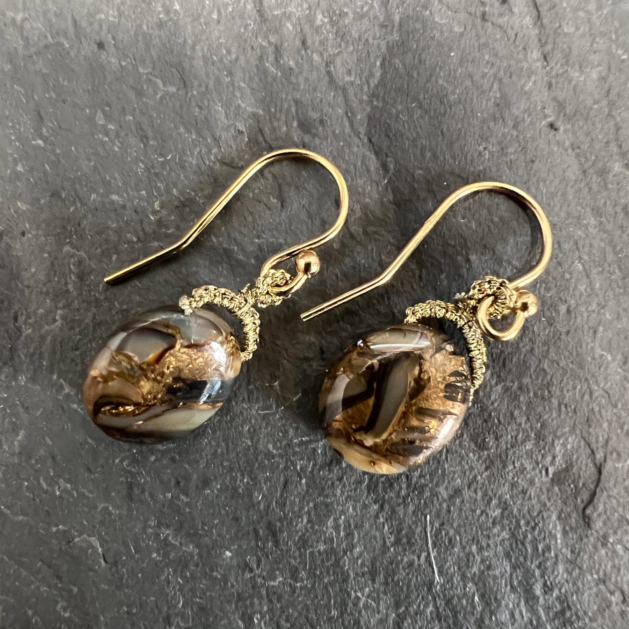 Woven Abalone Earrings