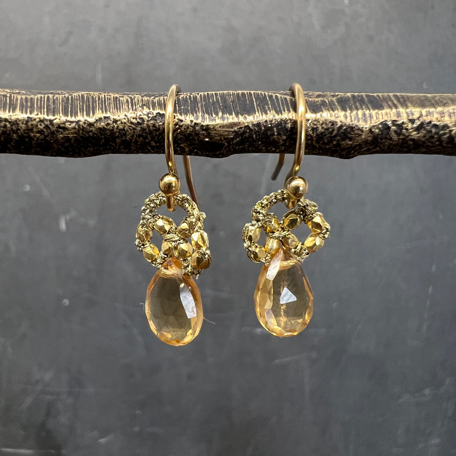 Citrine Woven Drop Earrings