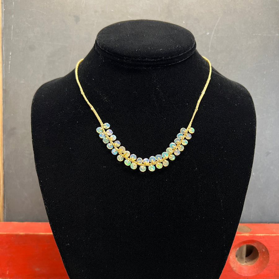 Opal Cluster Necklace