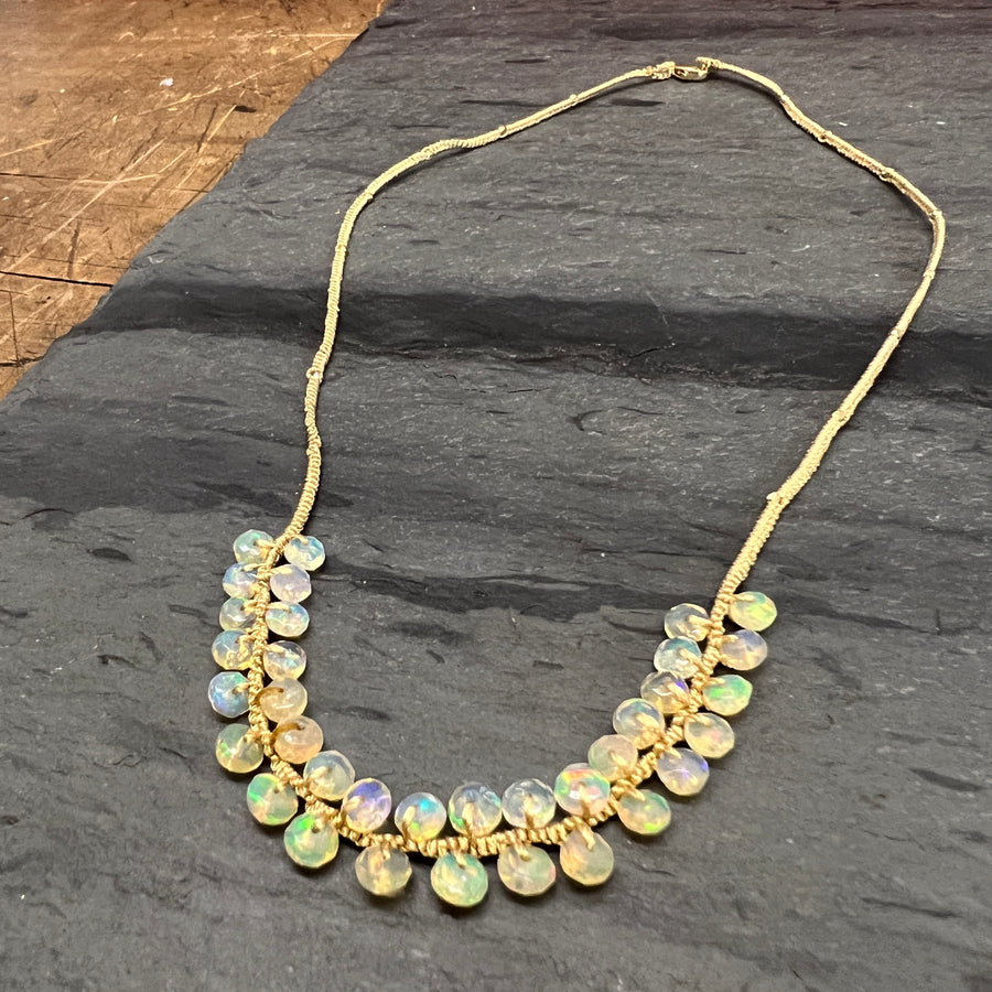 Opal Cluster Necklace