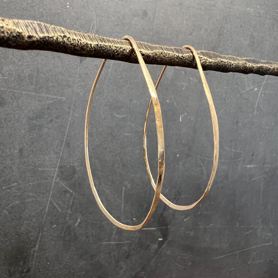 Hand Forged Hoops - Gold Filled