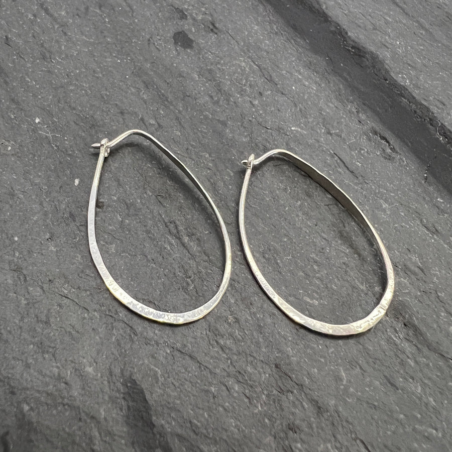 Forged Hoops - Sterling Silver