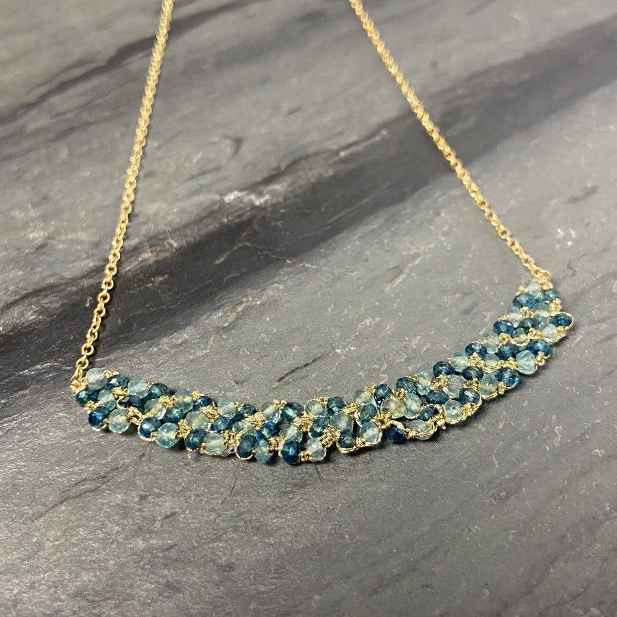 Apatite & Blue Topaz Woven Necklace