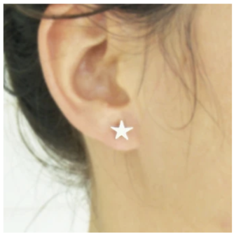 14k Star Button Earrings