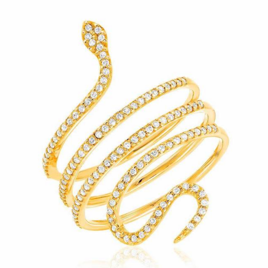 Diamond Coiled Snake Ring