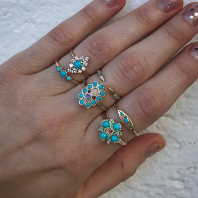 Two Spike Turquoise Ring - Lori McLean
