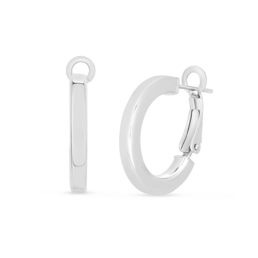 Silver Flat Hoops