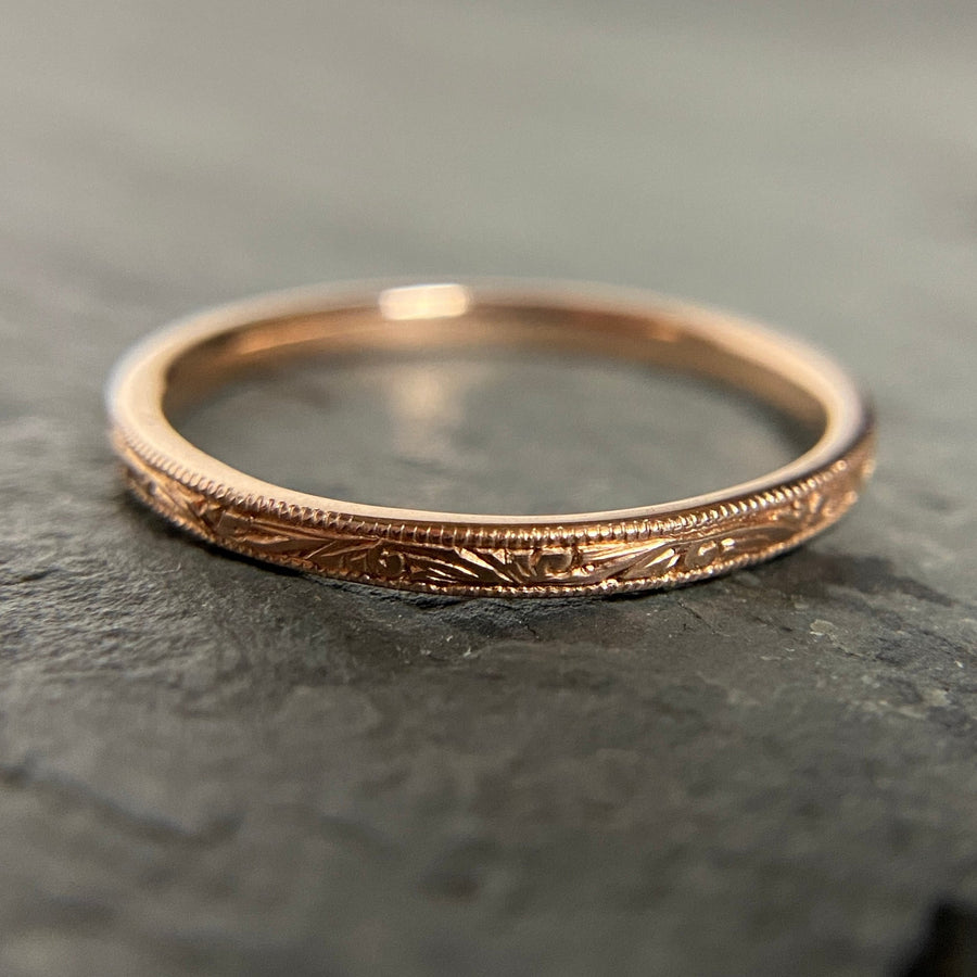 Hand Engraved Scroll Band
